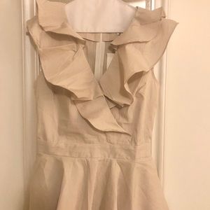 Taupe ruffled striped tank from Pink Lily Boutique